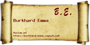 Burkhard Emma névjegykártya